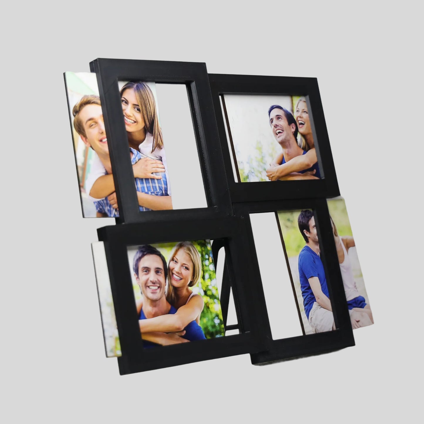 Marco de 4 fotos - 2 Vertical - 2 Horizontal / 12 fotos MDF / Plumón blanco