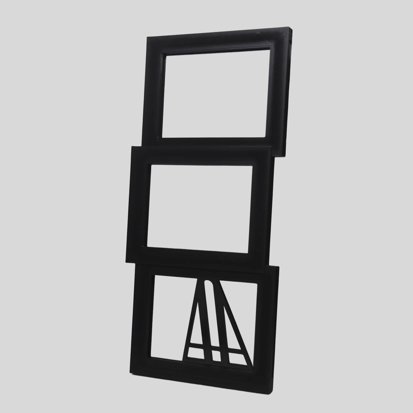 Marco de 3 fotos - 3 Horizontal / 12 fotos MDF Personalizadas / Plumón blanco